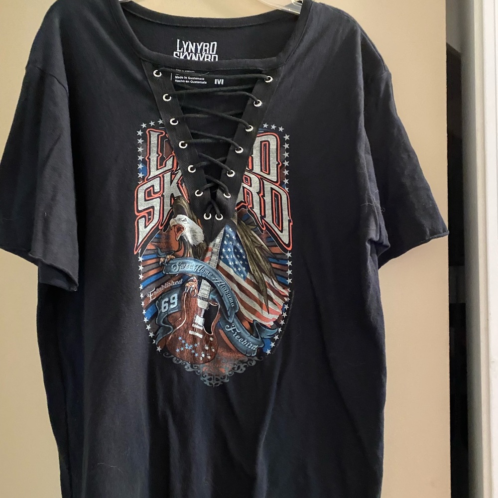 Lucky Brand Lynyrd Skynyrd lace up shirt